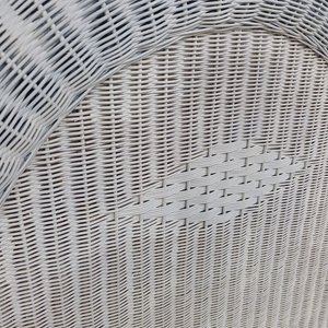 Mesa de Noche de Mimbre Blanco con Vidrio y 2 Respaldos de 1 Plaza - imagen 4