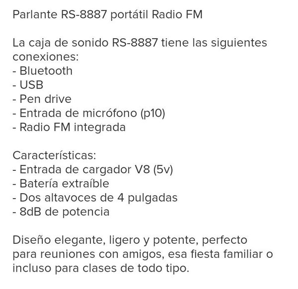 Parlante JBK887 - Altavoz inalámbrico de alta calidad - imagen 5