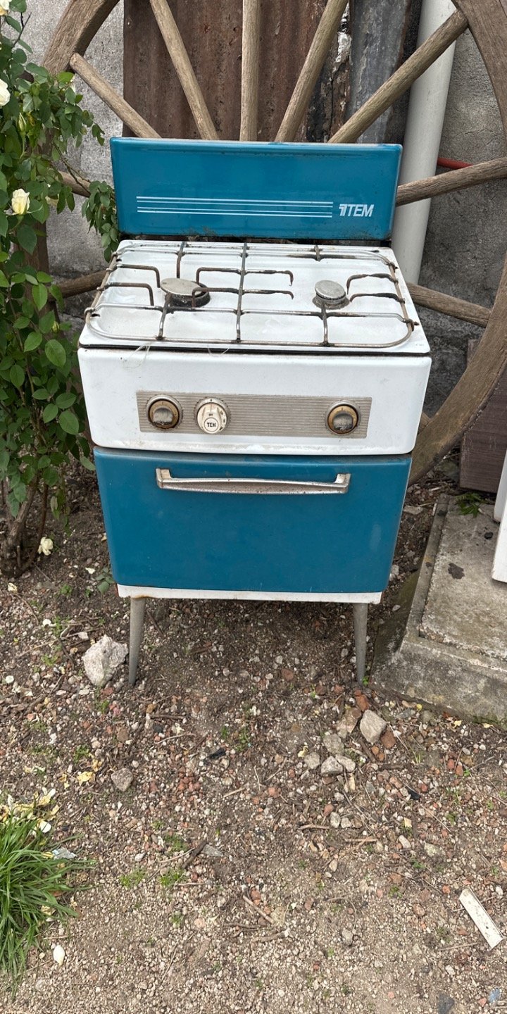 Cocina a Gas Vintage TEM Celeste