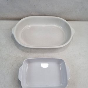 Set de 2 Fuentes para Horno Blancas Ovalada y Rectangular - imagen 3