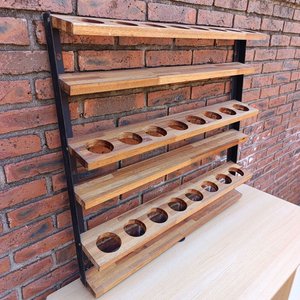 Bodega de Pared con 3 Niveles para 24 Botellas - Hierro y Madera Finger - imagen 2
