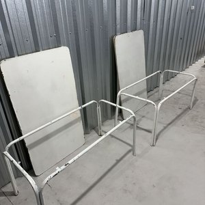 Juego de 2 Mesas Rectangulares Blancas Desmontables - imagen 9