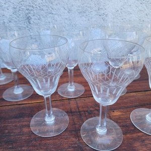 Juego de Copas de Cristal Tallado - imagen 2