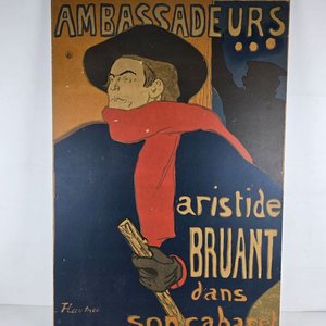 Cartel Publicitario "Ambassadeurs Aristide Bruant" de Toulouse-Lautrec (1892) - imagen 2