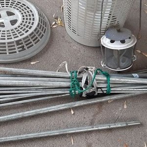 Canasto de PVC con Caños de Piscina y Farol a Gas - imagen 2