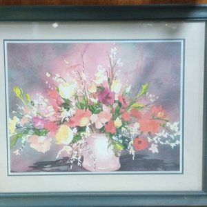 Lote siguiente: litografía de un bodegón floral de la artista Laurie Erickson