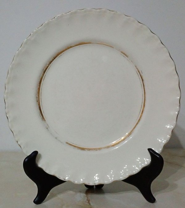 Plato Vintage Loza Inglesa Grindley England Cream Petal Borde Dorado 1930 - imagen 1