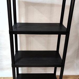 Estantería Plástica Negra de 4 Estantes, 132x60x30cm - imagen 3