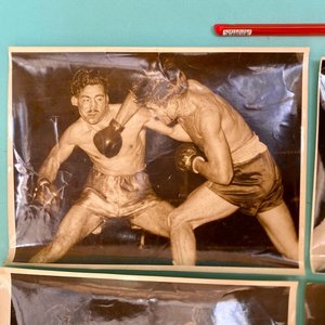 Lote de 4 Fotos Antiguas de Boxeo Gran Tamaño 1955 - imagen 5