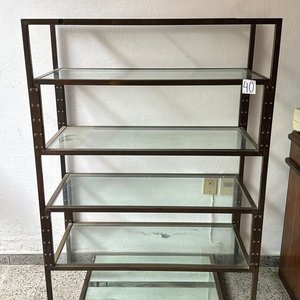 Estantería Bronceada con Estantes de Vidrio - imagen 4