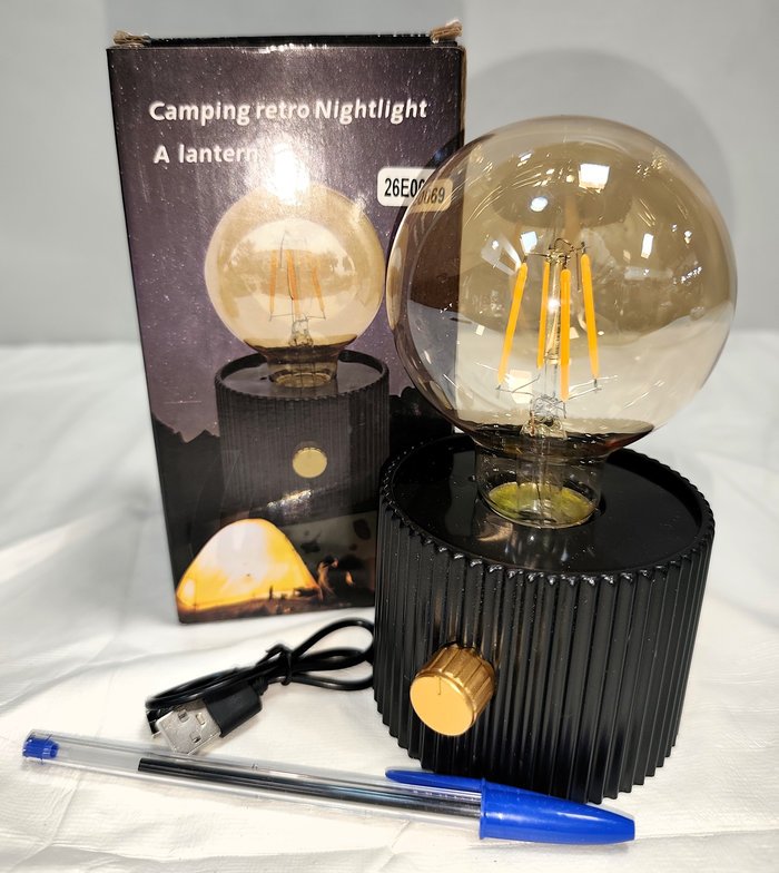 Lámpara LED Recargable Vintage con Dimmer, Nueva en Caja
