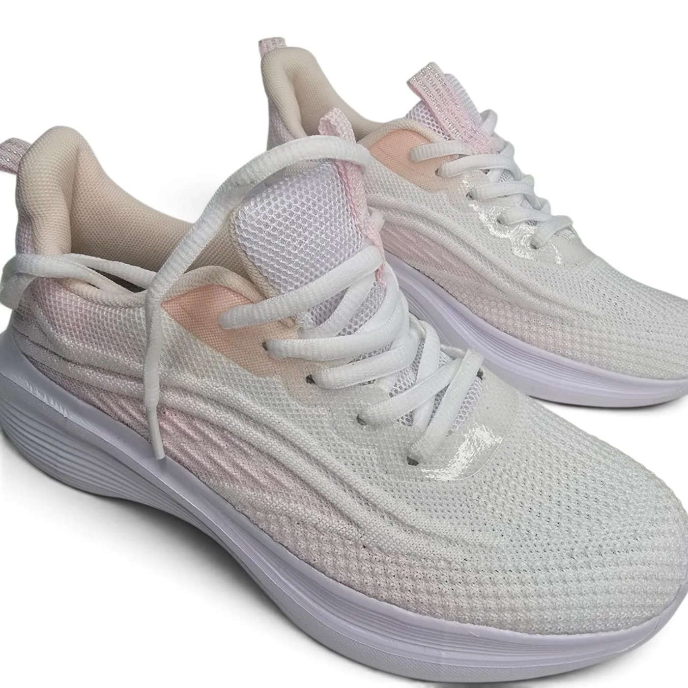 Zapatillas Deportivas Mujer Blancas Degradé Rosa/Coral Talle 38 Nuevas