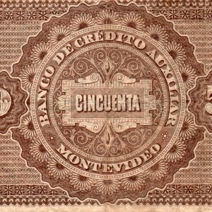 Billete de 50 Pesos Uruguayos del Banco de Crédito Auxiliar de Montevideo - imagen 2