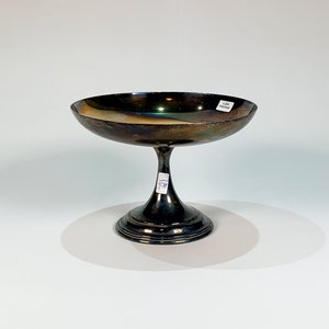 Centro de mesa Elkington de metal plateado, pie central - imagen 1