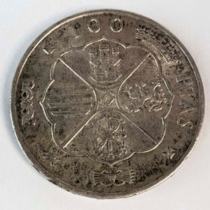 Moneda de Plata Española 100 Pesetas 1966 - Busto de Franco - imagen 2