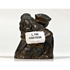 Escultura en Bronce: Anciano Oriental con Mono en el Hombro - imagen 5