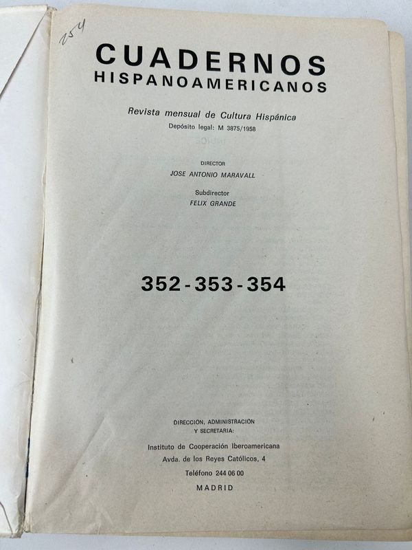 Revista Cuadernos Hispanoamericanos Madrid 1979 - imagen 2