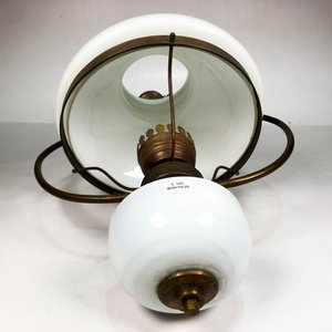 Colgante de Vidrio Opalino y Metal Bronceado Estilo Vintage - imagen 3