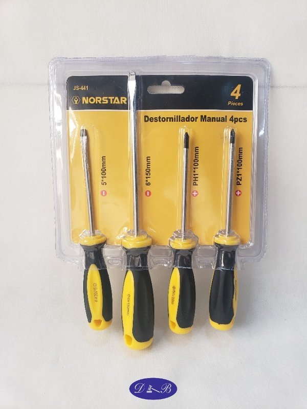 Juego de 4 Destornilladores Norstar Manuales