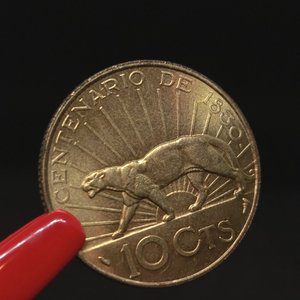 Moneda Uruguaya 10 Centésimos 1930 Puma Bronce Sin Circular - imagen 4