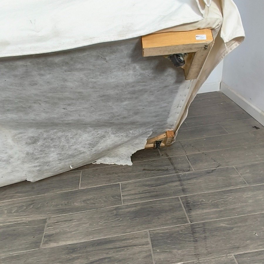 Sillón tipo camastro tapizado en Jean blanco - imagen 10