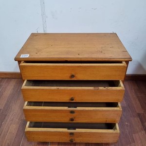 Cajonera Auxiliar de Madera con 4 Cajones y Ruedas - imagen 2