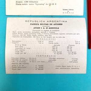 2 Postales Antiguas Aviones Fábrica Argentina DINFIA - imagen 5