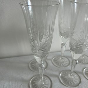 Juego de 6 Copas de Cristal Tallado para Champagne - imagen 4