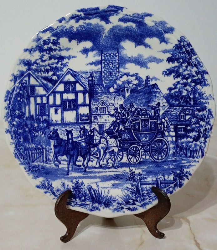 Plato Cerámica Vintage "Cena Inglesa" (Coaching Scene) Porcelana Oxford