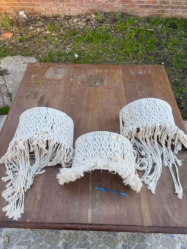 3 Apliques de Pared en Macramé