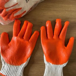 Par de Guantes de Trabajo Crown Naranja y Blanco - imagen 2
