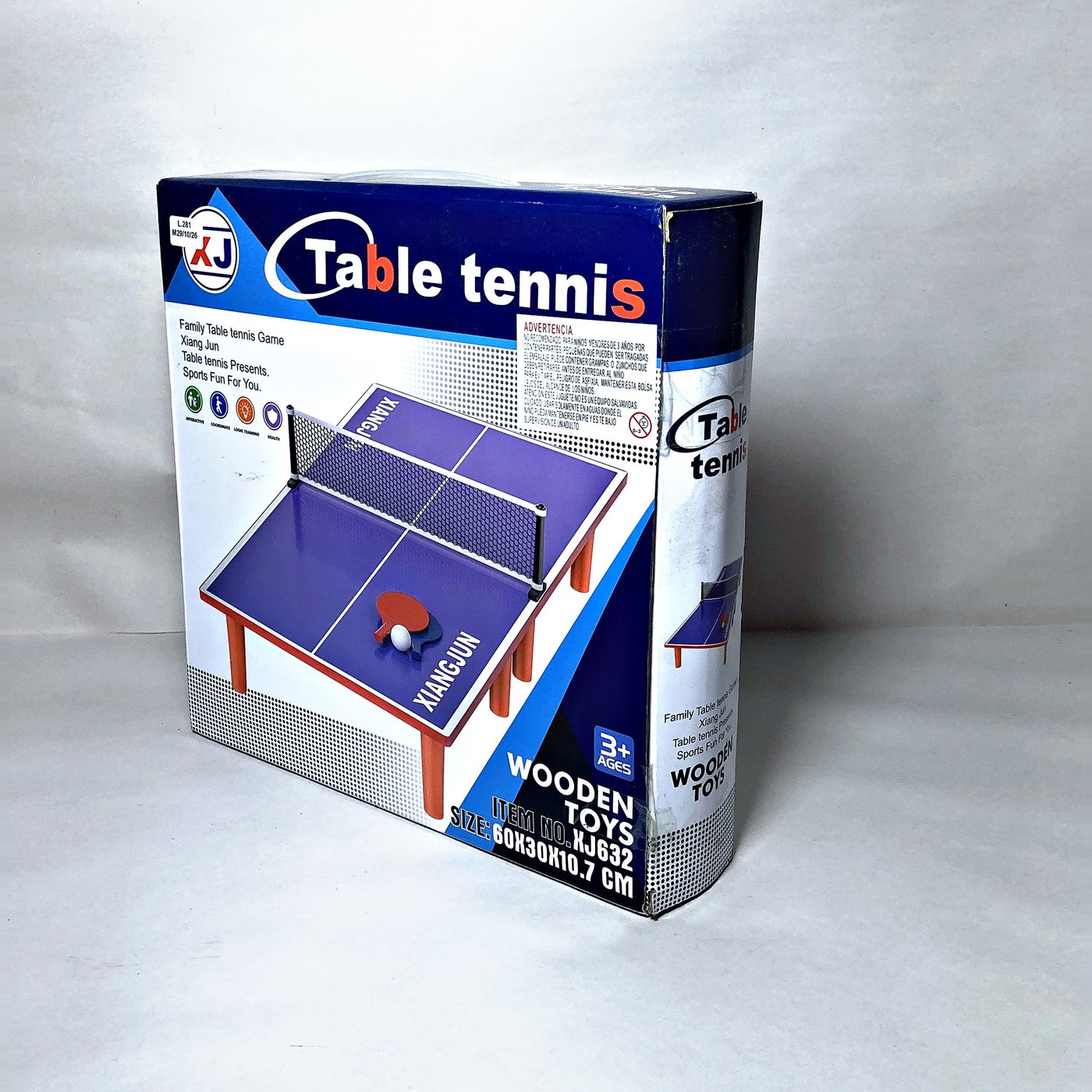 Juego de Mesa Ping Pong Infantil XiangJun de Madera con Caja