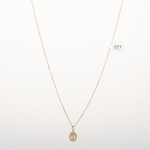 Cadena con Colgante Virgen de Oro 18k y Circonias - imagen 2