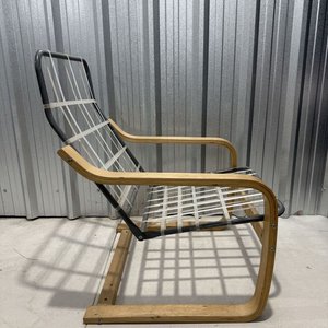 Sillón Estructura Madera y Metal con Cojines Negros - imagen 8