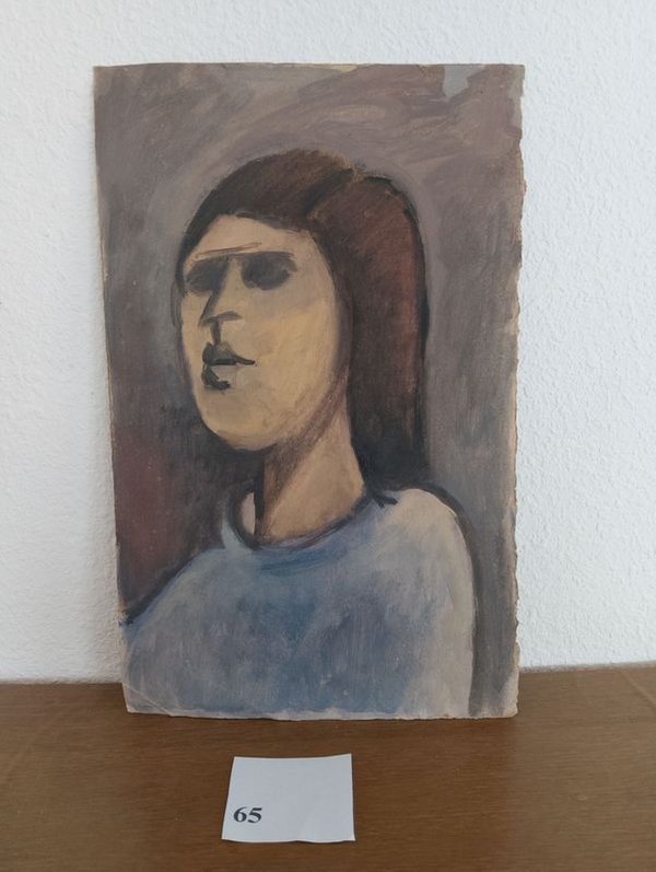 Retrato al óleo sobre cartón, firmado LPI 2005