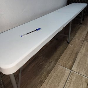 Banco Plegable Blanco de PVC para Exterior con Estructura Metálica - imagen 4