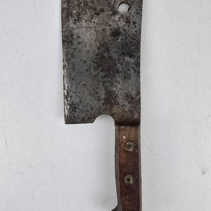 Hachuela de Cocina Antigua con Mango de Madera - imagen 2