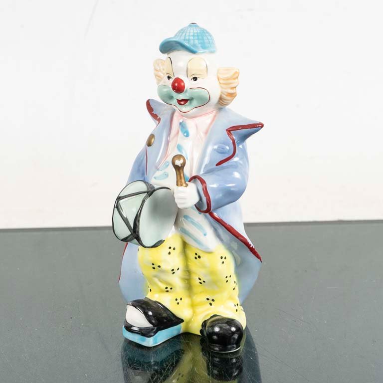 Figura de Payaso en Loza, Decoración Coleccionable