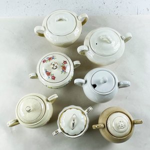Lote de 7 Azucareros de Porcelana con Detalles - imagen 2