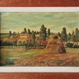 Lote siguiente: Óleo sobre Fibra "Paisaje Rural" Atribuido a Edgardo Ribeiro (48x33 cm)