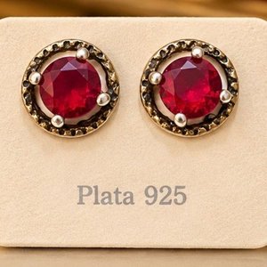Lote anterior: Par de Aros Plata 925 con Cristales Rojo Rubí Facetados