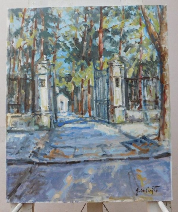 Pintura "Portal en el Prado" de Aldo Curto, Óleo 60x50 cm