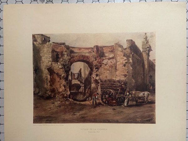 Lámina Antigua Detalle de la Ciudadela Montevideo 1840 - imagen 1