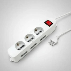 Alargue Serlux con Interruptor, 6 Entradas, Cable 3 Metros - imagen 1