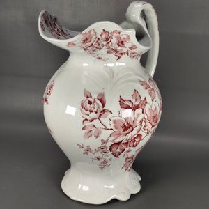 Jarra de Porcelana Blanca con Flores Rojas - Sellada "Anemone" - imagen 6