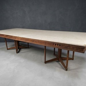 Lote siguiente: Mesa Estilo Inglés con Tapa de Mármol