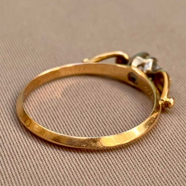 Anillo de Oro Antiguo con Brillante - imagen 2