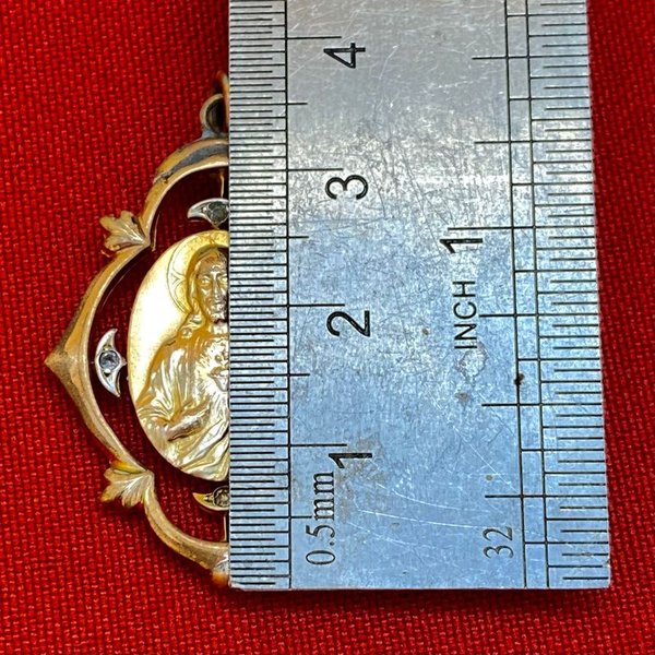 Antiguo dije de oro con Sagrado Corazón de Jesús - imagen 5