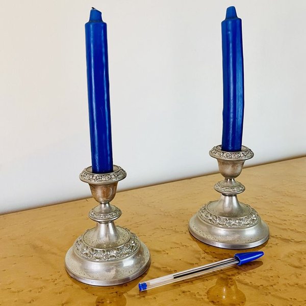 Candelabros de mesa ingleses de una luz - imagen 1