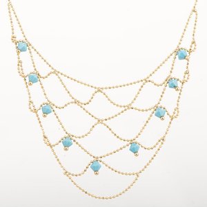 Lote siguiente: Gargantilla de Oro 18k con Turquesas - 40 cm